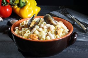 Pasta beans and mussels
